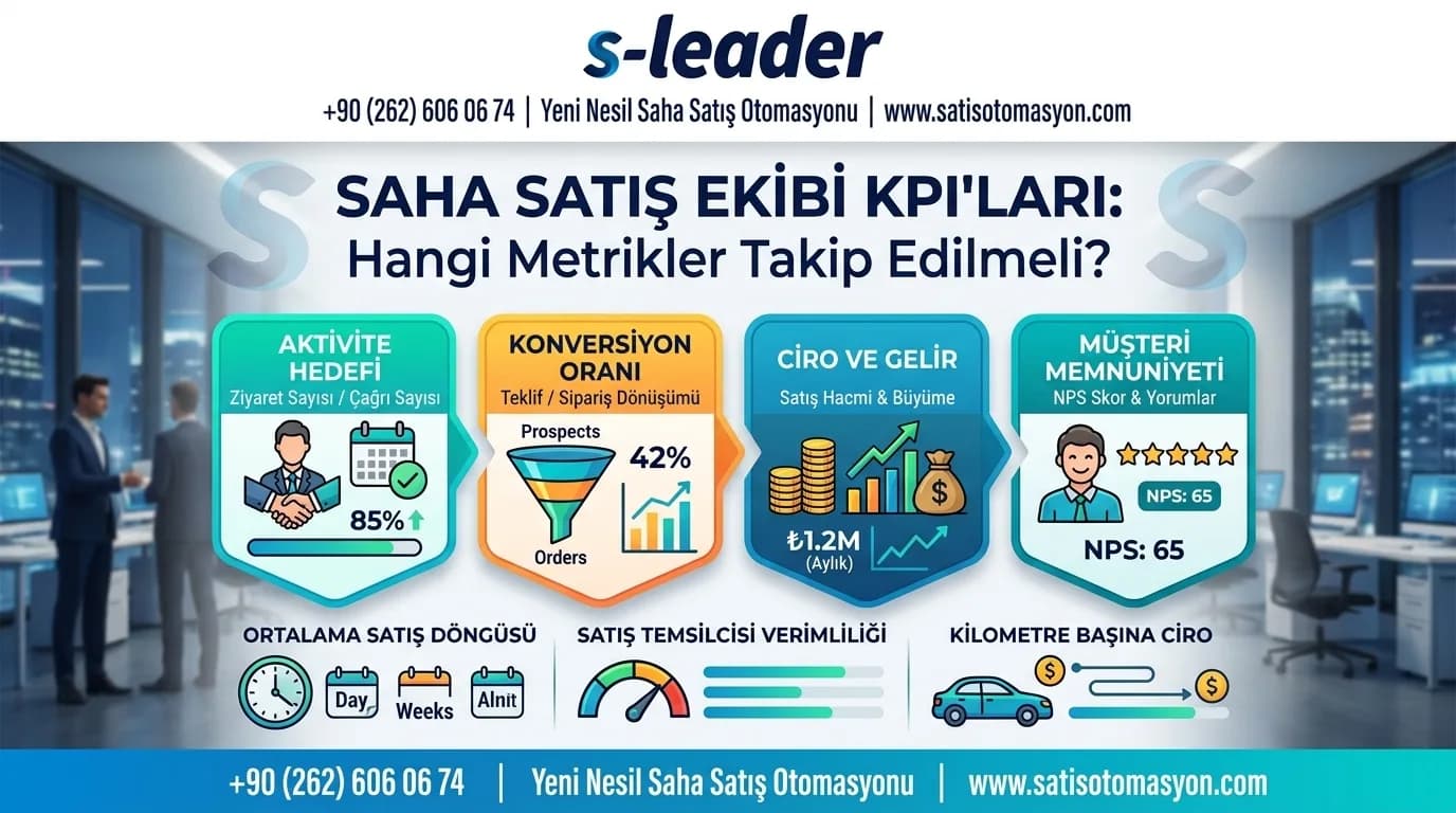 Saha satış ekibi KPI takibi — S-Leader BackOffice